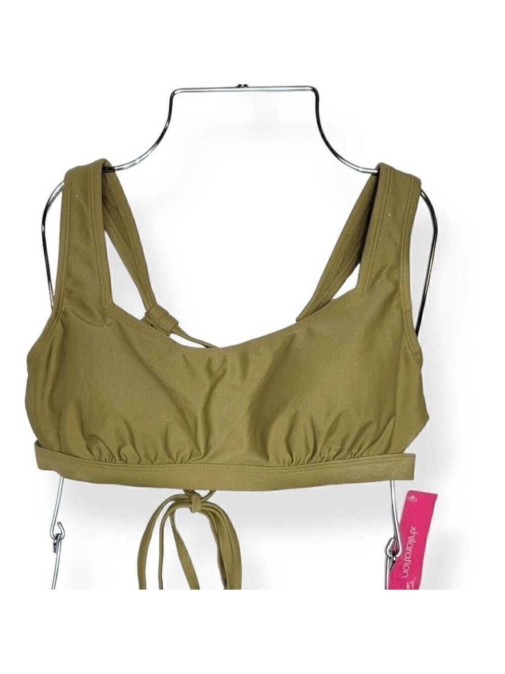 Xhilaration Green Glittery Bikini Top X-Small Jrs.